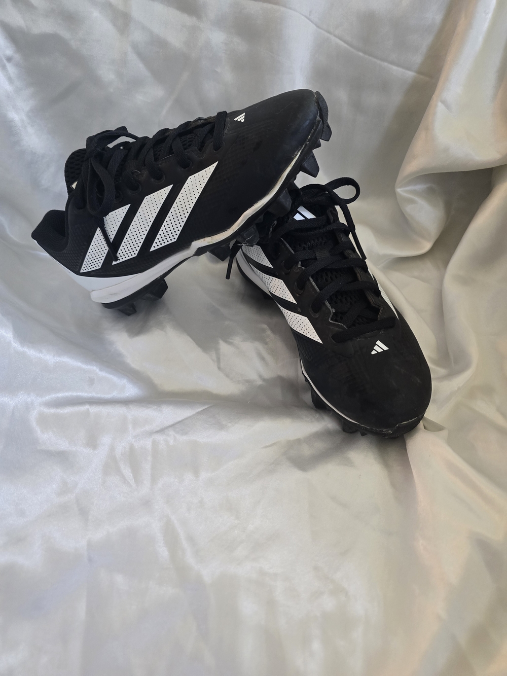 adidas Youth Black & White Athletic Cleats